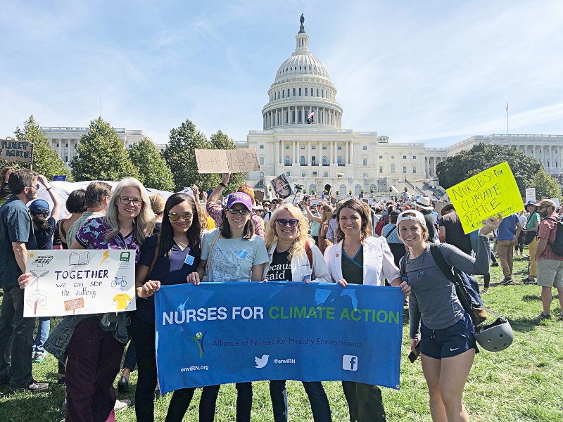 At the DC Climate Change rally: ANHE, the Alliance of Nurses for Healthy Environments