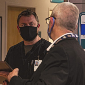 Roseberg VA recognizes nurse Dan Busey for frontlines work during pandemic.