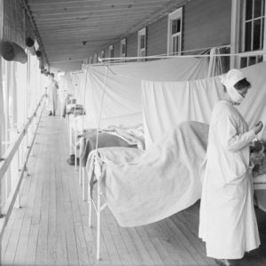 Spanish Flu ward at Walter Reed Clinic 1919