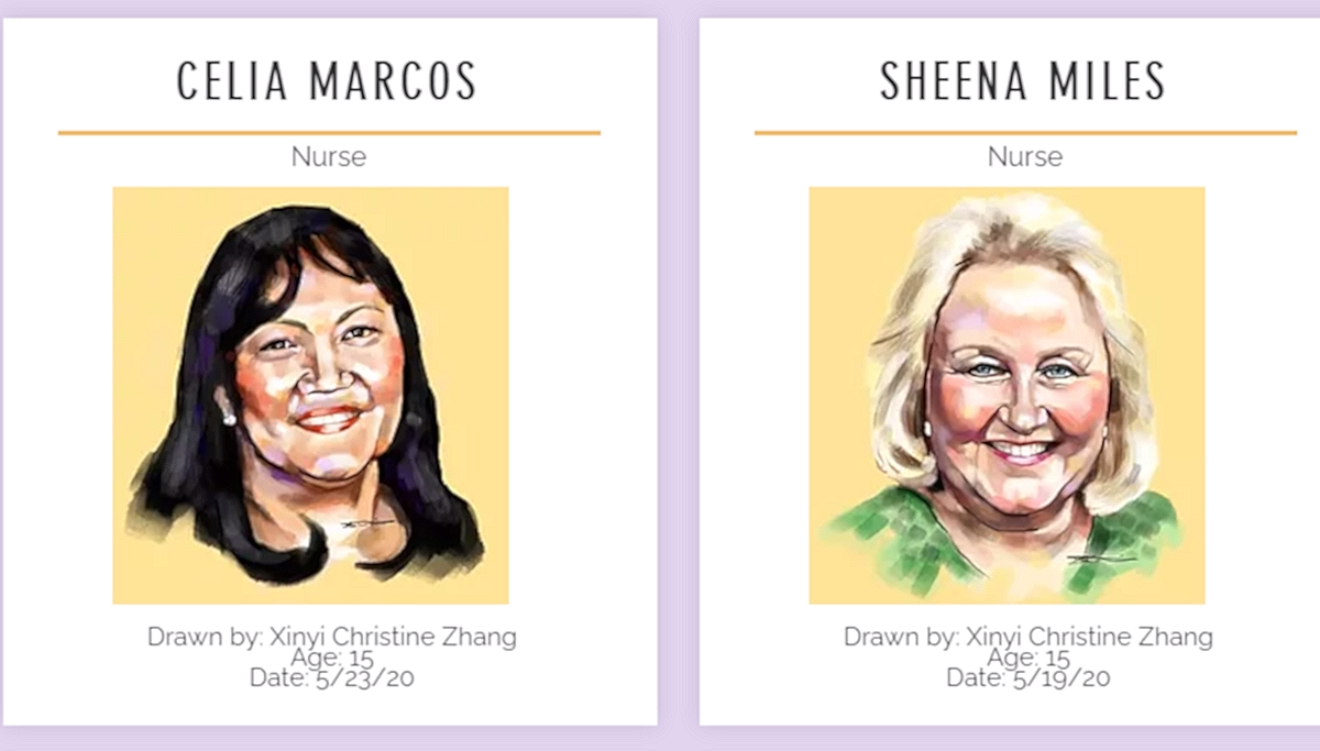 Xinyi Christine Zhang's portraits of healthcare workers fallen to COVID-19