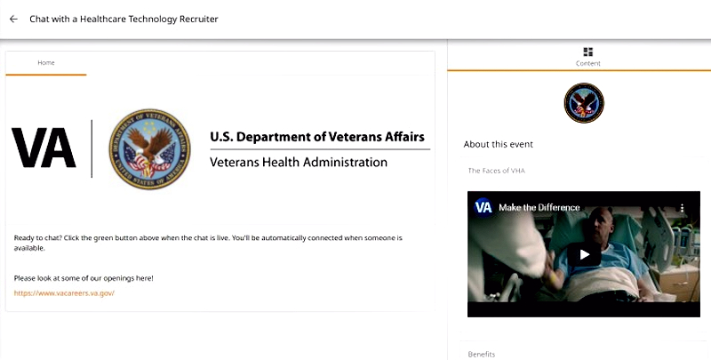 VA Virtual Career Fair Booth