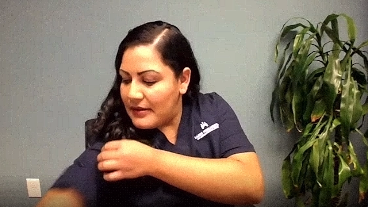 California nurse Helen Cordova was the first in the state to get a Covid shot.