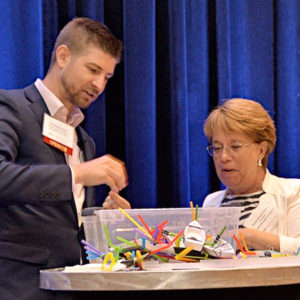 Award-winning textbook author Tim Raderstorf demonstrates an innovation exercise at the Academy of Nurse Leaders.