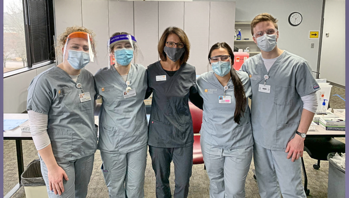 US nursing students are helping administer Covid vaccinations.