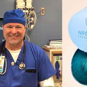 Nurse of the Week Timothy Aurelio and his N96 Mask Preserver.