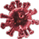 Covid-19 virus, red.