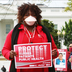 National Nurses United NNU outside White House.