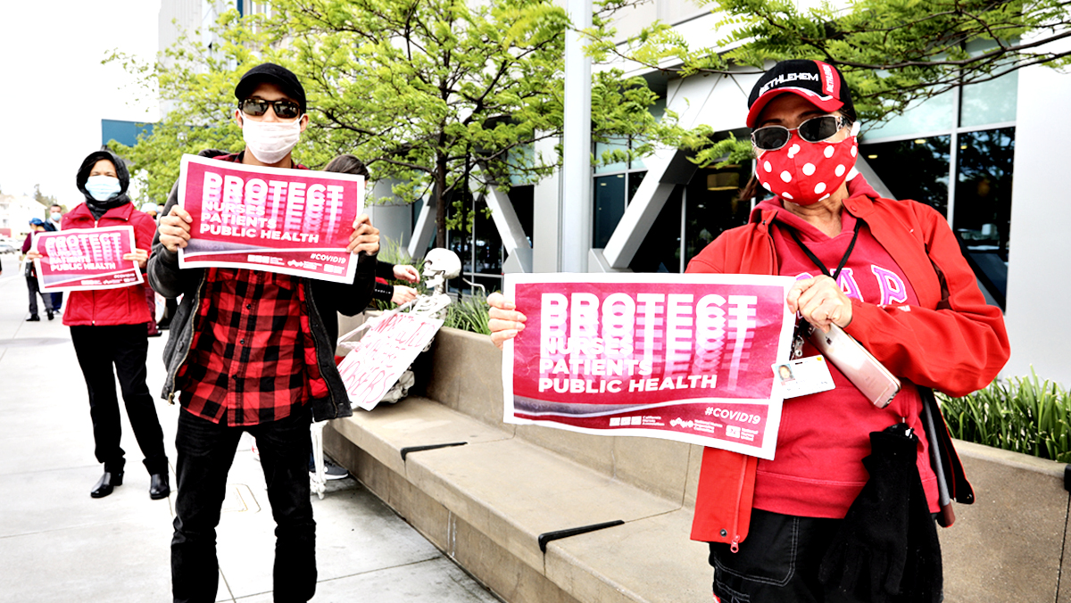 National Nurses United (NNU) members urge hospitals to protect nurses.
