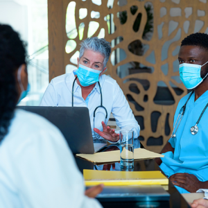 VA nurses in meeting.