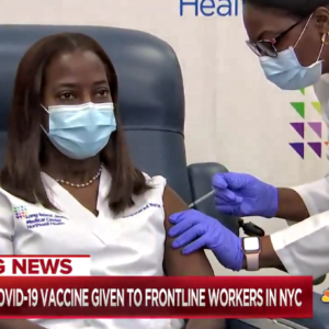 Sandra Lindsay, New York nurse and first American recipient of Covid-19 vaccine.