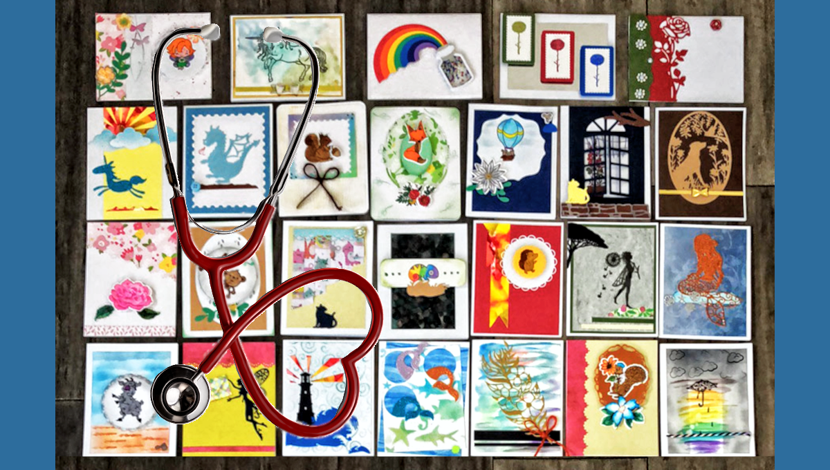 Thank-you cards with stethoscope.