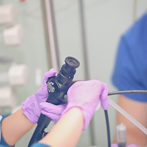 Nursing student on clinical round.