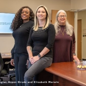 UTA rural center nurses Elanda Douglas, Aspen Drude and Elizabeth Merwin.