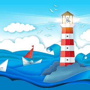 Lighthouse and sailboats. Navigating a nursing career.