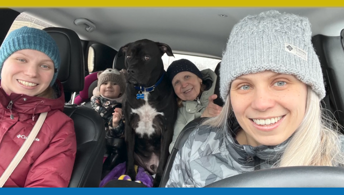 LPN Olga Finnelly with family in Ukraine, 2022.