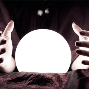 Looking at the future in a crystal ball.