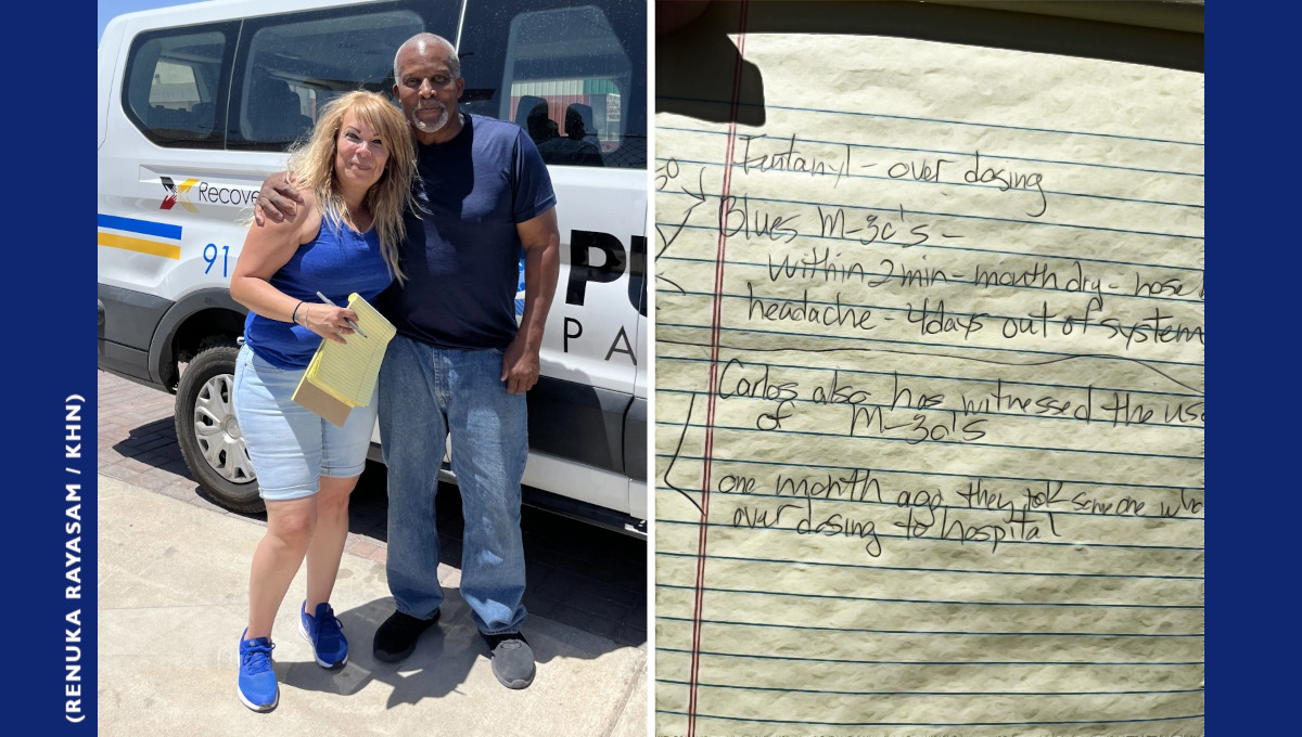 Punto de Partida outreach workers Paulina Hijar, left, and Gilbert Shepherd.