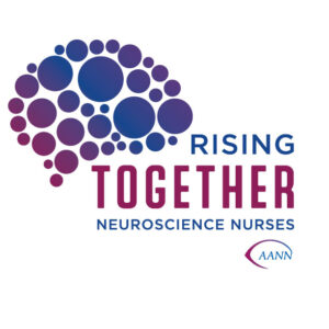 American Association of Neuroscience Nurses logo with purple and blue dots forming the shape of a brain