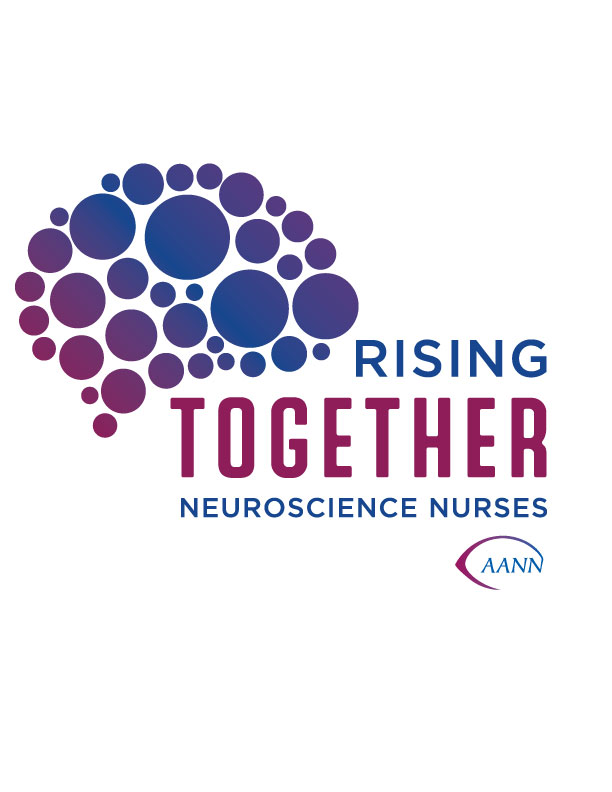 American Association of Neuroscience Nurses logo with purple and blue dots forming the shape of a brain