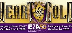 Emergency Nurses Week logo with a gold heart
