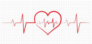 image of a heart with cardiac machine pattern