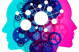 graphic depicting mental health with blue and purple shading