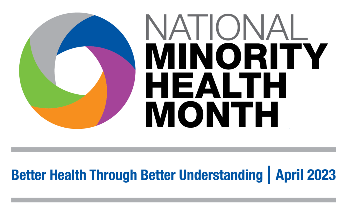 National Minority Health Month logo of a circle with several colors