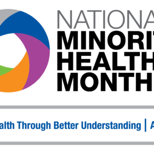 National Minority Health Month logo of a circle with several colors