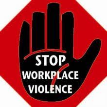 redoctagon with a hand and stop workplace violence