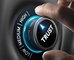 trust ratings on a dial from low to high